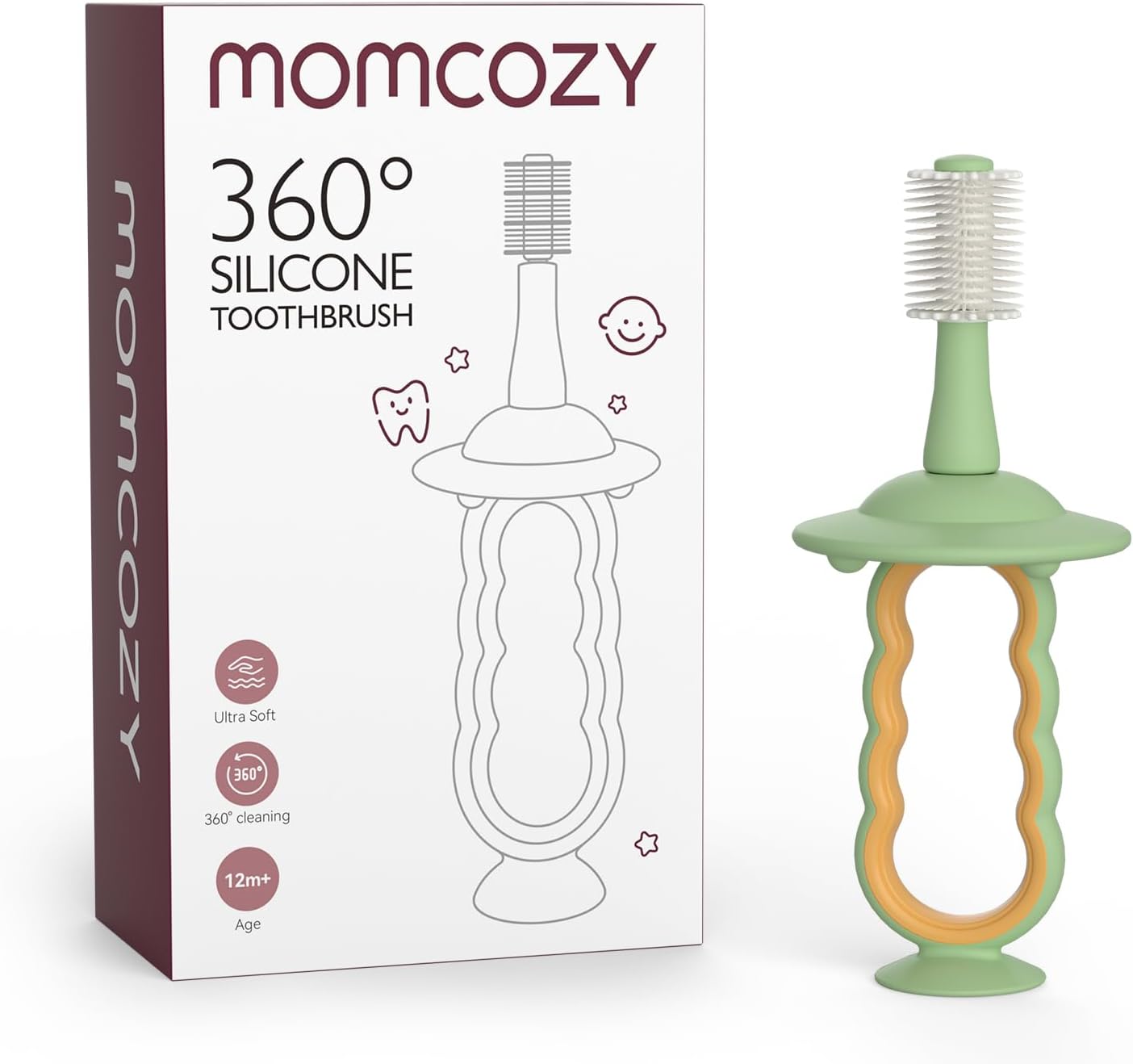 Furçë dhëmbësh për bebe Momcozy Baby Toothbrush , e gjelbert