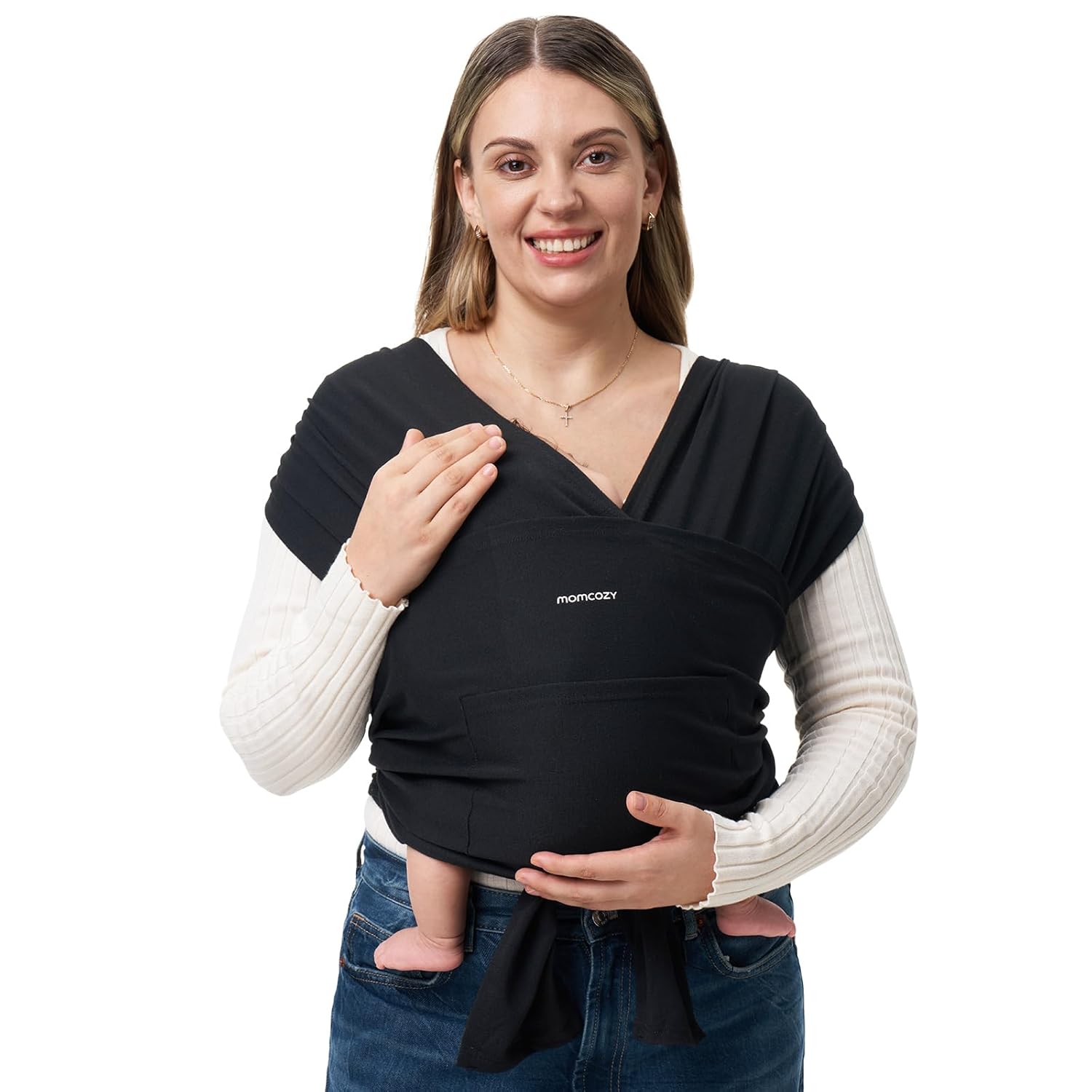 Momcozy – Mbështjellëse për Foshnjë “Baby Wrap Carrier” (Ngjyrë e Zezë)