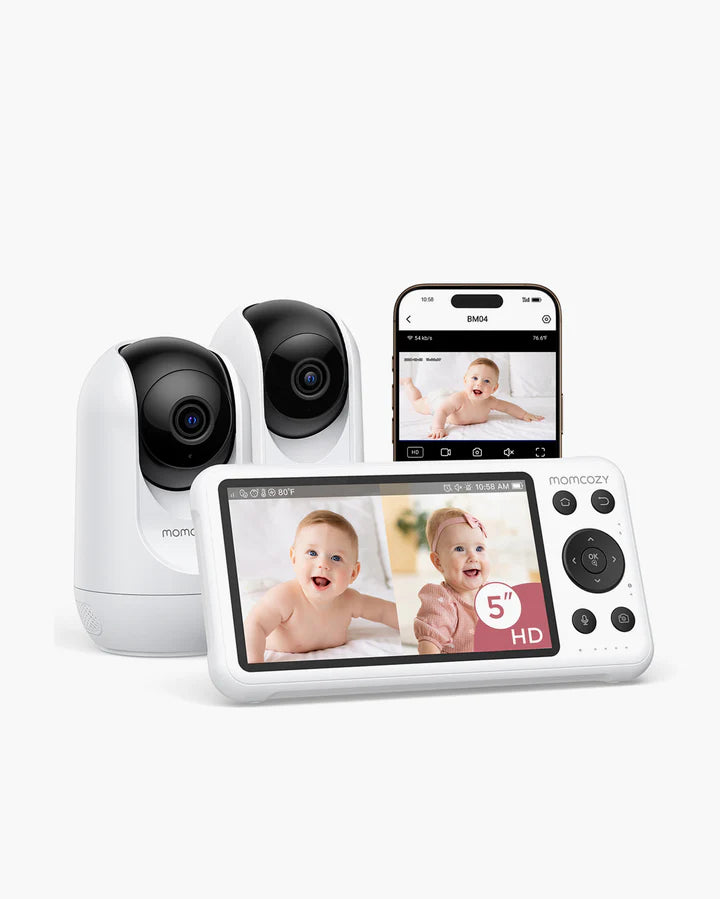 Momcozy BM04 / Me 2 kamera– Kamera Monitorimi Smart Wi-Fi për Foshnjë me Ekran 5″ dhe funksion Dual-Mode